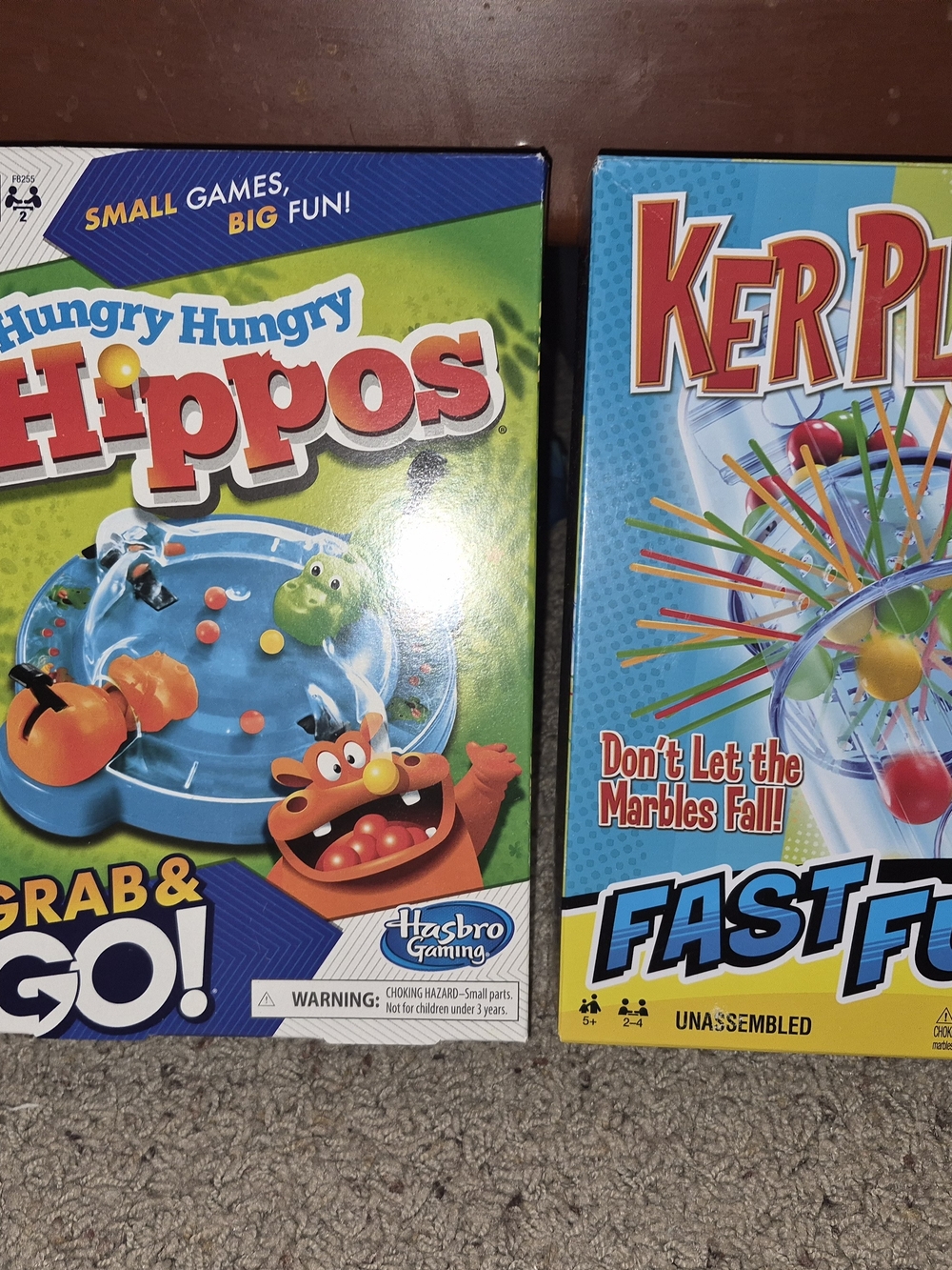Hasbro Hungry Hungry Hippos Grab & Go Game - Green & Blue